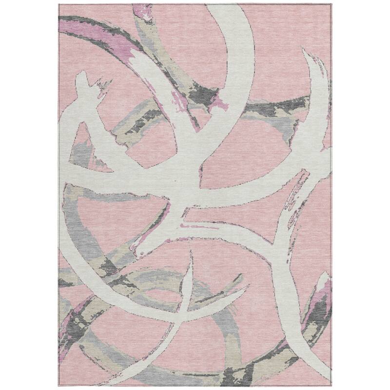 HomeRoots Abstract Transitional Rectangle Outdoor Rug