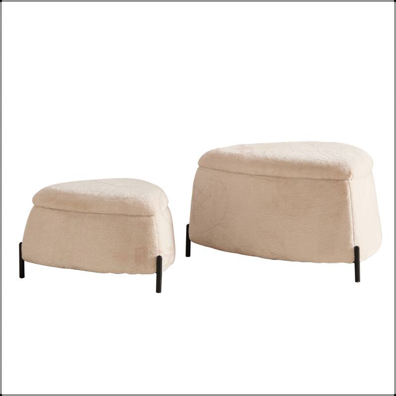 29.9"Wide 2 - Piece Upholstered Storage Ottoman Set