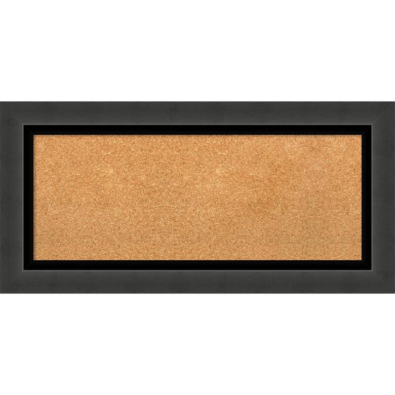 Tuxedo Black Framed Cork Bulletin Memo Board - 35-Inch x 17-Inch