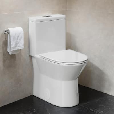 ADA One Piece Toilet, Dual Flush 1.6/1.1GPF, 12" Rough-In Rimless