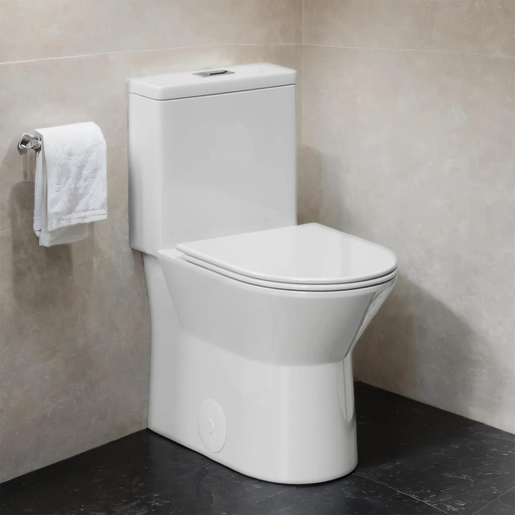 ADA One Piece Toilet, Dual Flush 1.6/1.1GPF, 12" Rough-In Rimless