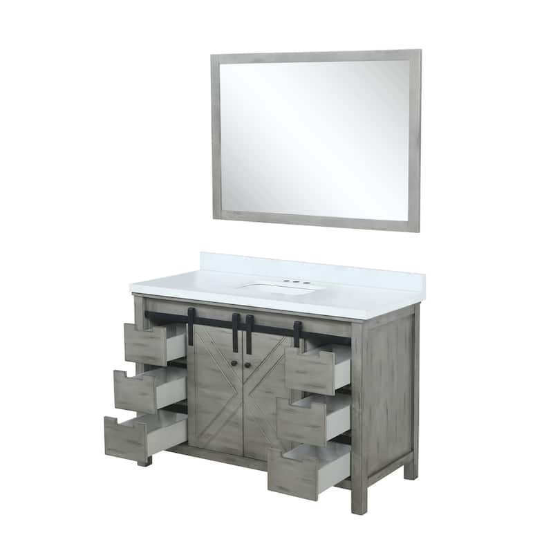 Marsyas Brown Bath Vanity, Cultured Marble Countertop and Mirrors