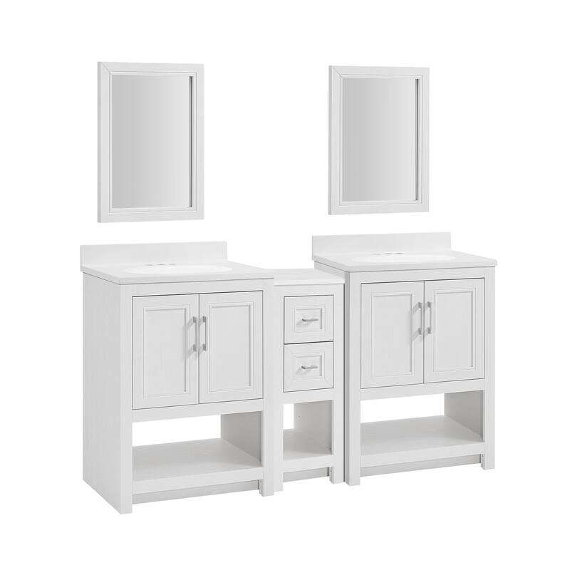 Blakely Double Vanity with Mirror and 12-inch Cabinet
