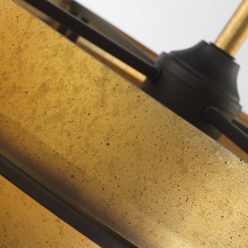 Ceiling Fan 32" Perimost 3-Blade Modern Gold Caged LED