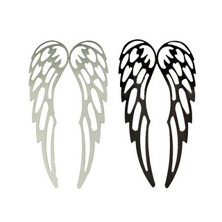 Shop Bronze And White Metal Art Angel Wings Wall Sculptures Set Of