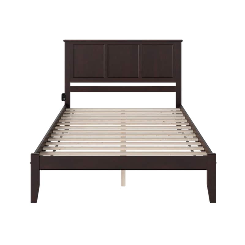 Madison Solid Wood Queen Platform Bed in Espresso