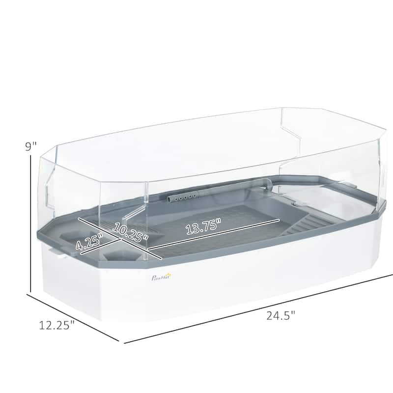 PawHut Turtle Tank Kit, Turtle Aquarium with Basking Platform, Water Pump, Filter Layer Design, Visually Reptile Habitat