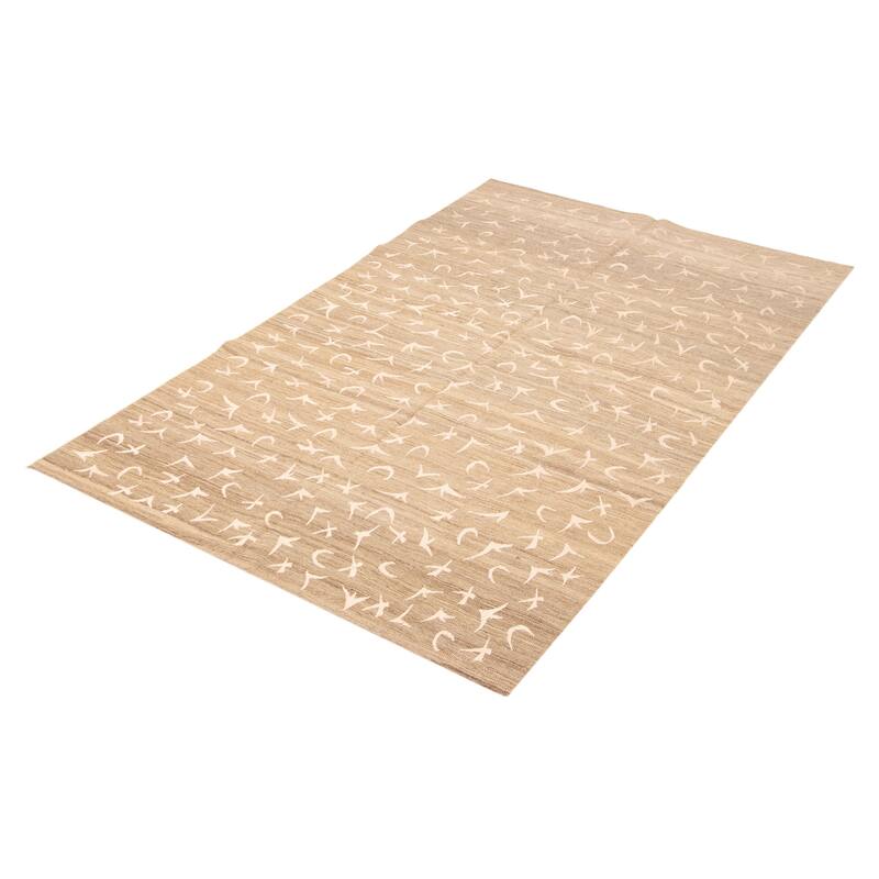 ECARPETGALLERY Flat-Weave Ankara FW Brown Wool Kilim - 5'10 x 9'0