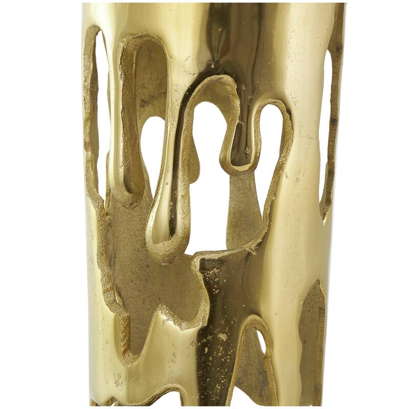 Aluminum Metal Drip Decorative Vase with Melting Designed Body - Silver, Gold or Black - Roche River Decor