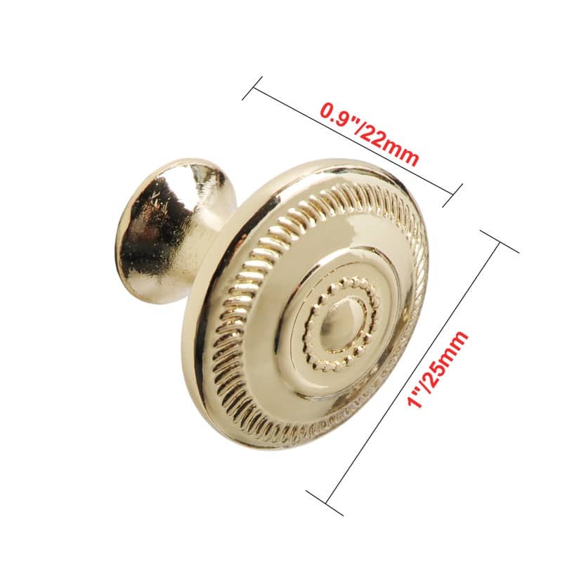 Utopia Alley Bergen Cabinet Ring Pull Knob - Vintage Cabinet Polished Gold Hardware with Hand, Pull Knobs 1.05"