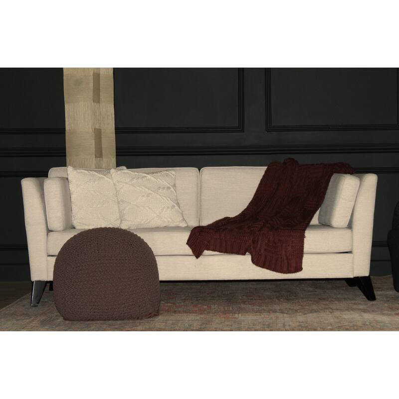 Cable Knitted Handmade Perfect Seating for Children and Adults Footrest
