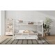 preview thumbnail 4 of 28, Twin over Full Size Metal Bunk Bed Frame with Iron Mesh Decor, L-Shaped Loft Bed with Underneath Platform Bed