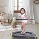 preview thumbnail 2 of 5, 36'' Space Saving & UV-Resistant Kids Trampoline with Handle & Removable Legs - Black
