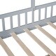 preview thumbnail 10 of 21, Twin Size House Bed with Sofa, Kids Platform Bed with Two Drawers and Storage Shelf, Gray