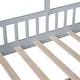 preview thumbnail 17 of 16, Wooden House Bed with Linen Upholstered Sofa, Storage Bed Frame with 2 Drawers, Shelves for Kids, Boys, Girls