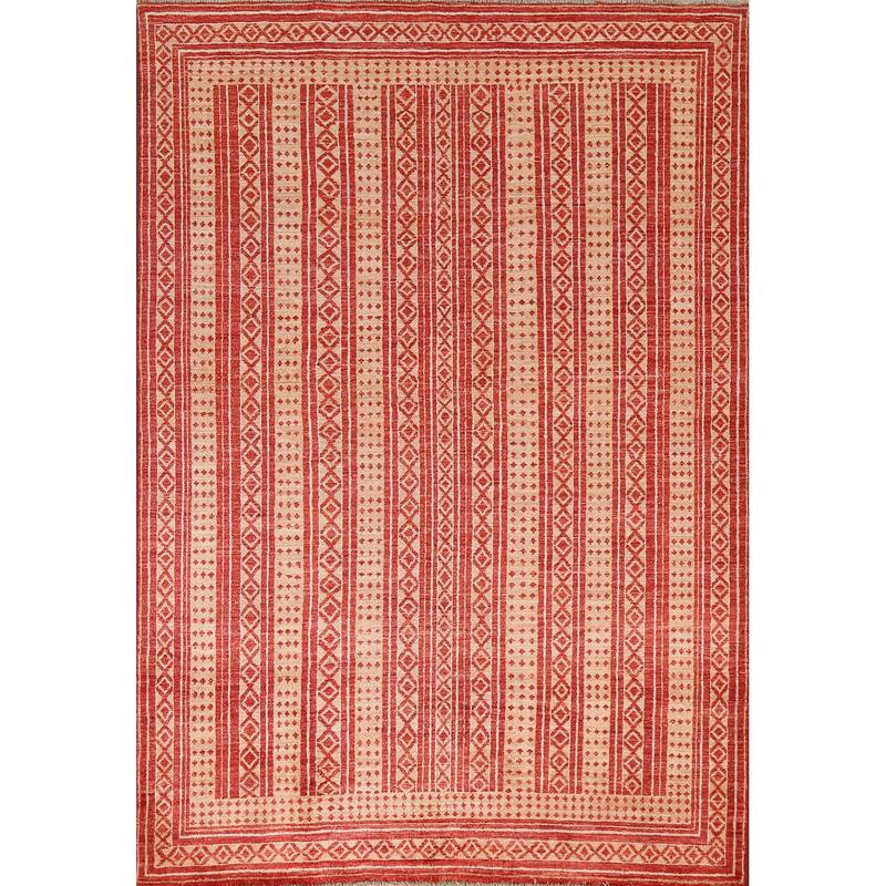 Tribal Gabbeh Kashkoli Oriental Wool Area Rug Handmade Office Carpet - 5'7" x 7'8"
