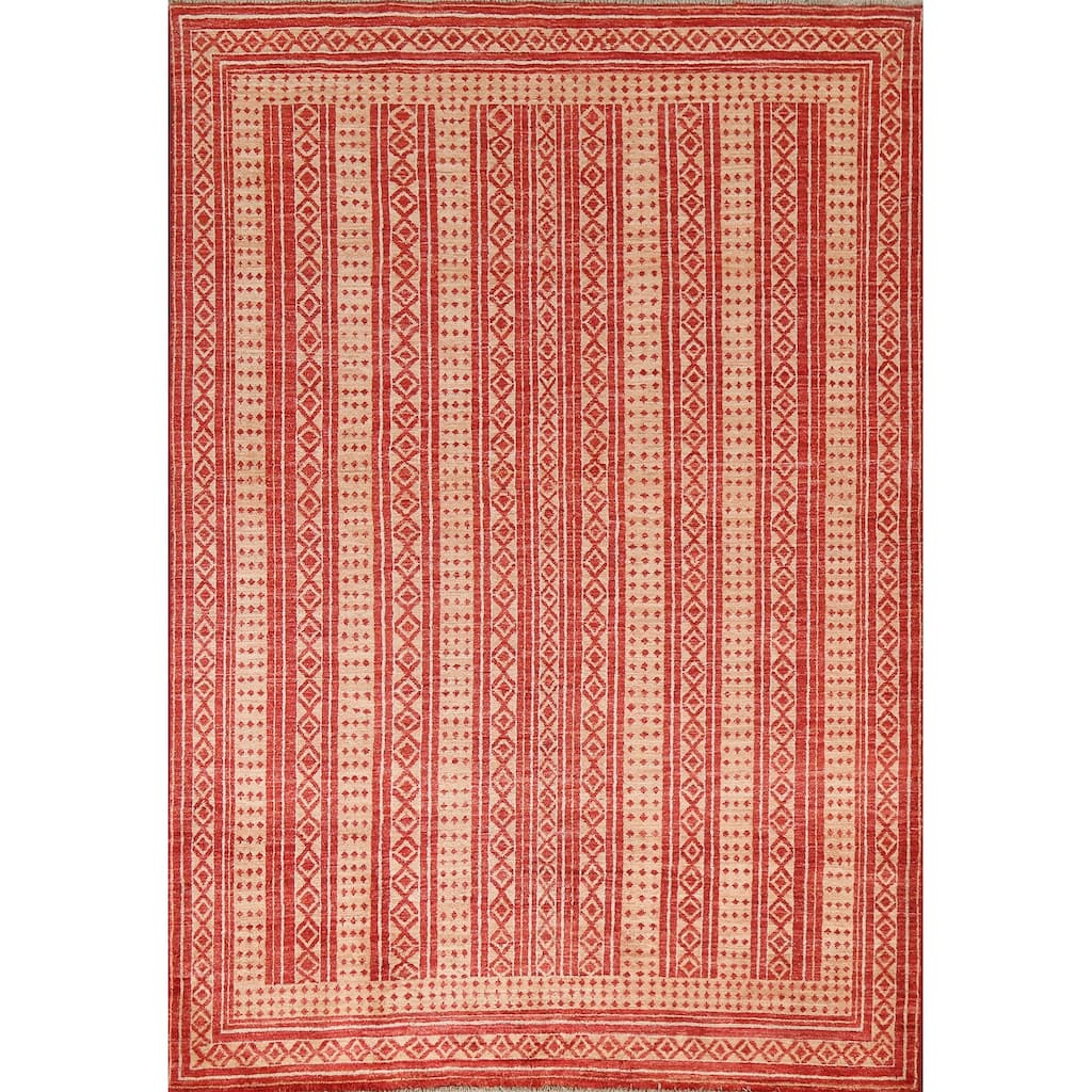 Tribal Gabbeh Kashkoli Oriental Wool Area Rug Handmade Office Carpet - 5'7" x 7'8"