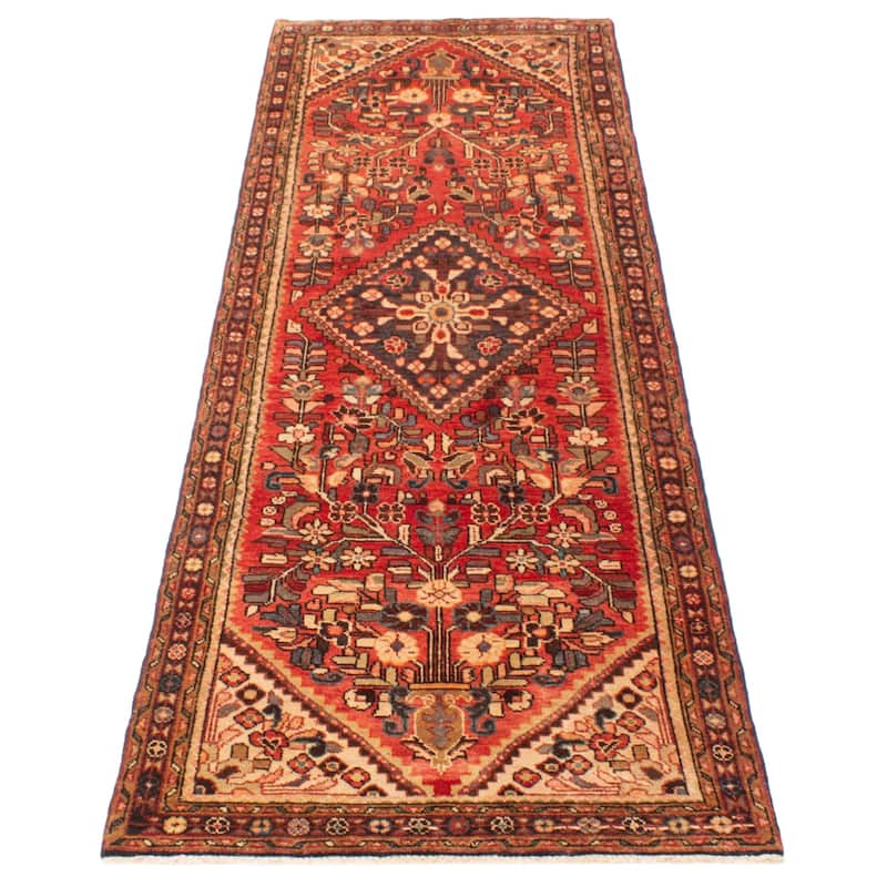 ECARPETGALLERY Hand-knotted Andelz Red Wool Rug - 4'0 x 10'2