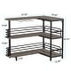 preview thumbnail 9 of 11, L-Shaped Home Bar Unit, 3 Tier Liquor Bar Table with Wine Glasses Holder, Corner Wine Bar Cabinet for Home Kitchen Pub