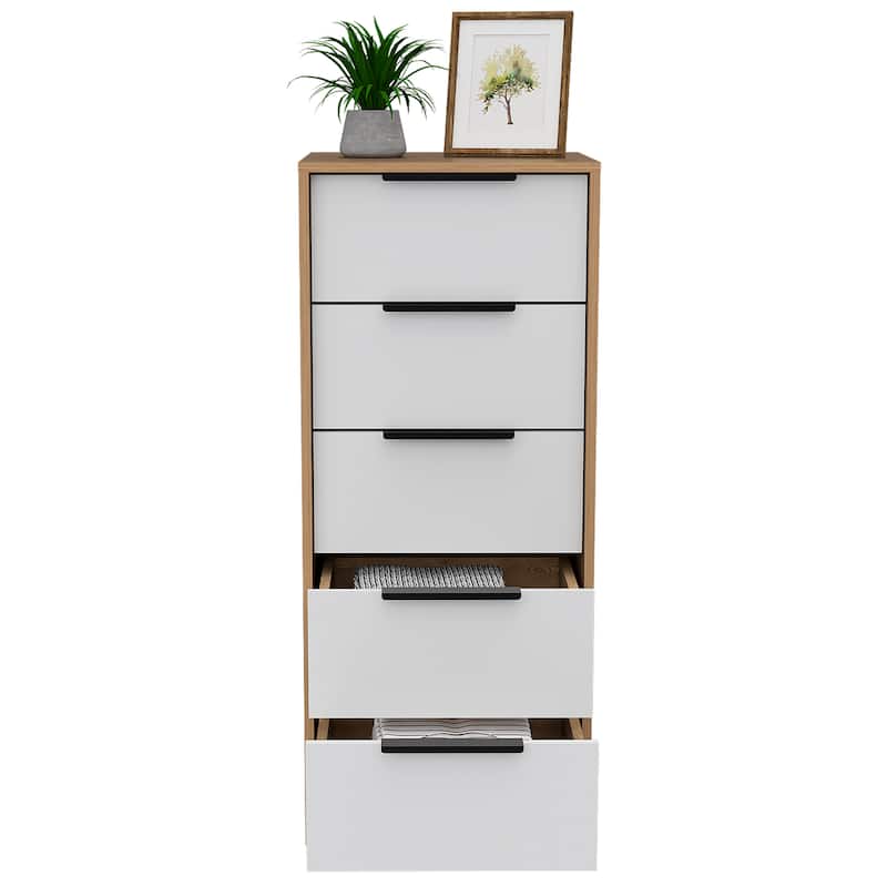 5 Drawers Dresser with Metal Handle