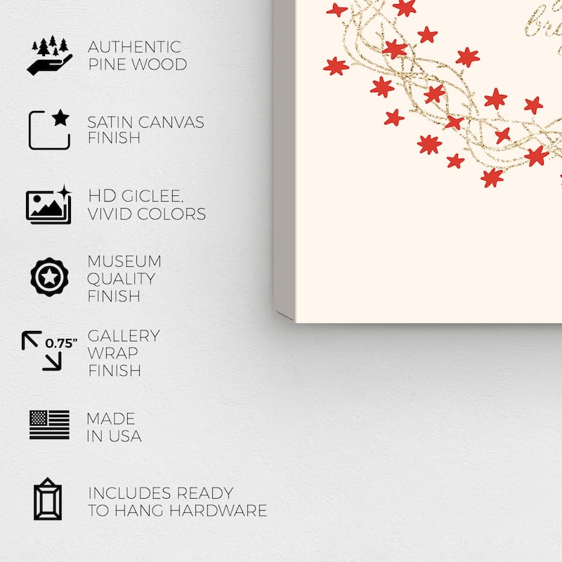 Wynwood Studio Canvas Holiday and Seasonal Merry Bright Days Glitter Red Modern & Contemporary Wall Art Canvas Print