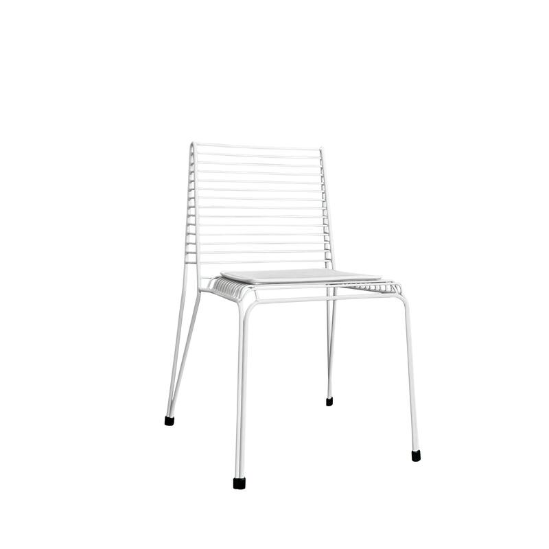 Contemporary Metal Slat Chair With Seat Pad Set of 2