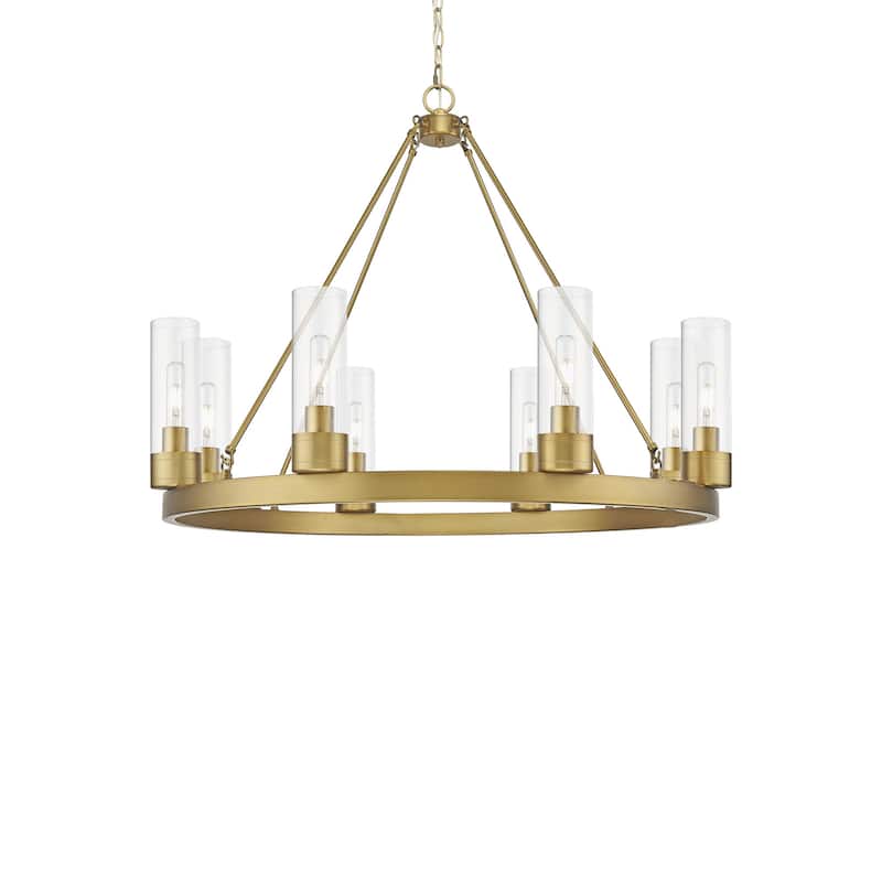 Innovations Lighting 617-8CR-28-36-8 Boreas Chandelier Boreas 8 Light - Brushed Brass / Clear
