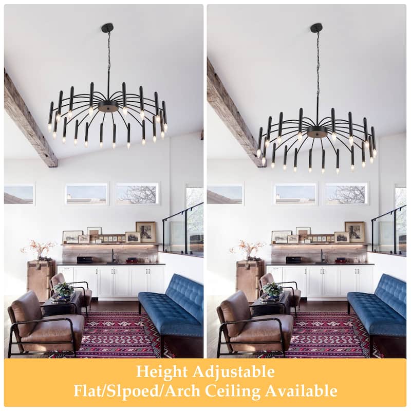 38.97 in. Modern Chandelier, Farmhouse Chandelier , 18-Light Candle Style Chandelier for Dining Room Living Room Bedroom Kitchen