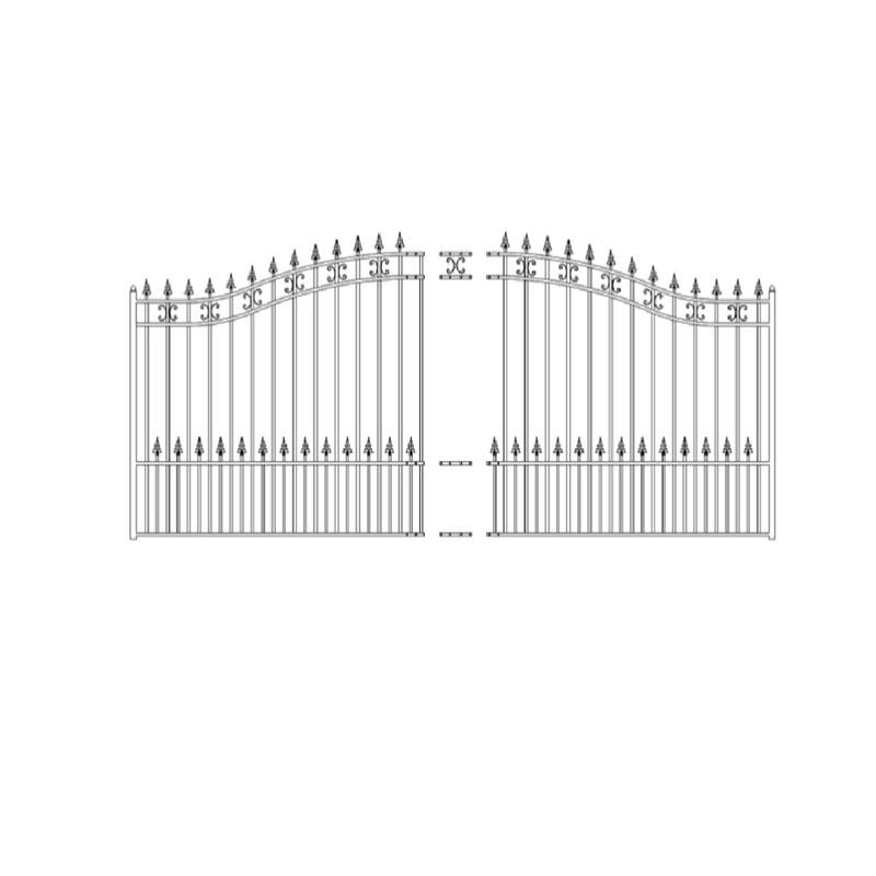 ALEKO Steel Single Sliding 18' Driveway Gate St. Louis Style with Gate Opener