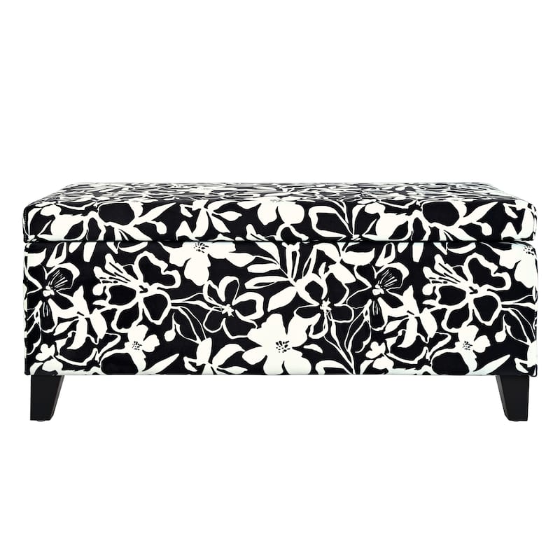 Breanna Floral Upholstered Storage Ottoman by Christopher Knight Home