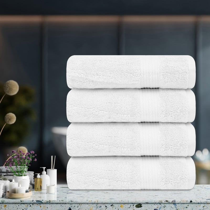 Cotton 600GSM Absorbent Bath Towels 30x54 Inch - 4 Pcs