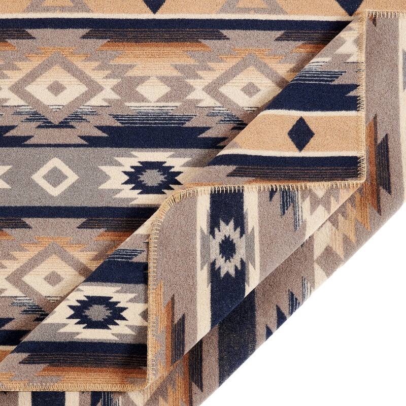 Paseo Road by HiEnd Accents Taos Wool Blend Southwestern Aztec Blanket Set, 3PC