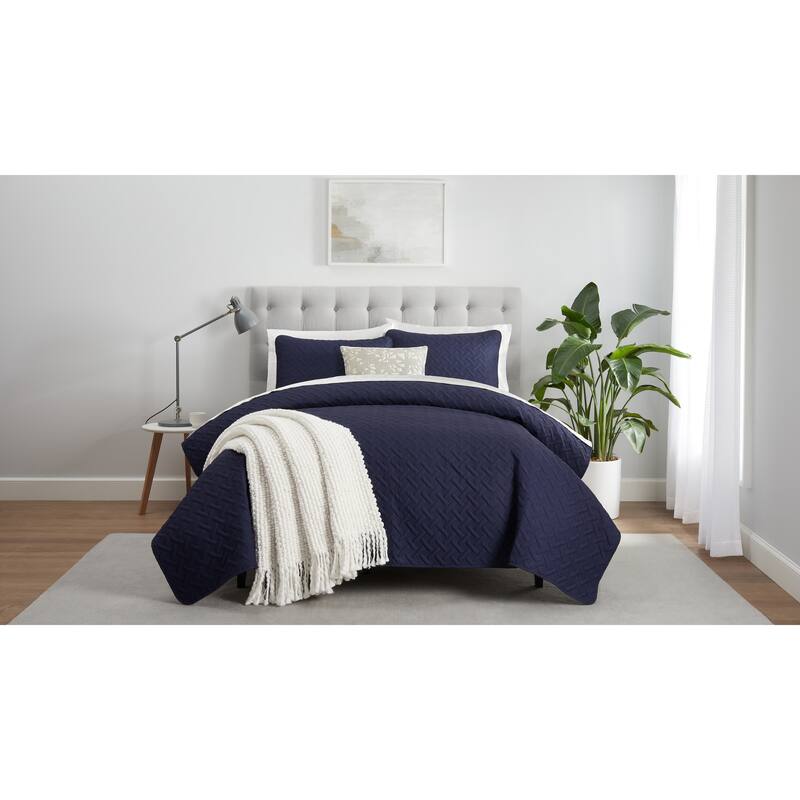 Serta ComfortSure Basketweave Pinsonic Quilt Bedding Set