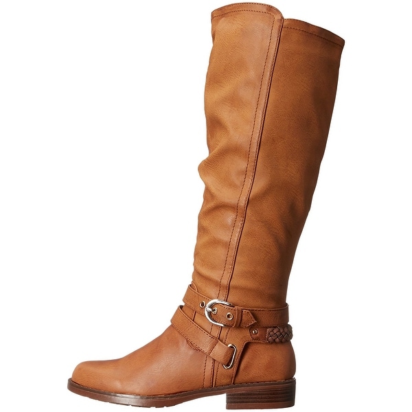 XOXO Womens Martin-Wide Calf Closed Toe Knee High Riding Boots