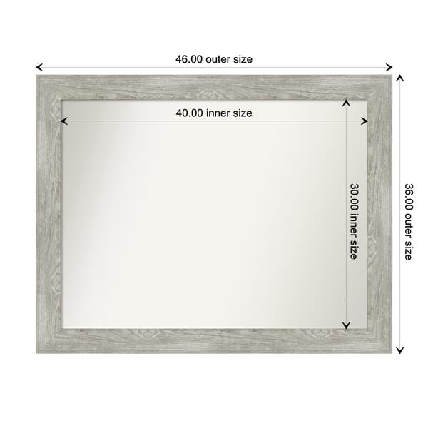 dimension image slide 45 of 113, Dove Greywash Framed Non-Beveled Custom Wall Mirror, Bathroom Vanity Mirror