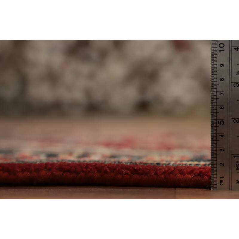 Hand Knotted Oriental 100% Wool Carpet Traditional Medallion Red Heriz (serapi) Area Rug - 3' 0'' X 2' 0''
