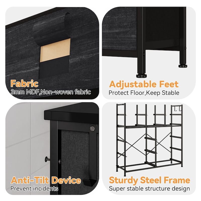 Dresser for Bedroom with 12 Drawers Steel Frame