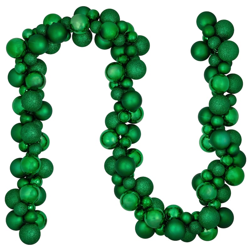 6' 3-Finish Shatterproof Ball Christmas Garland