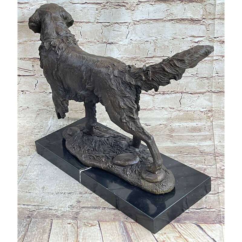 Golden Retriever Show Trial Bronze Marble Base Imitative Dog Statue Deco Breeder Trainer