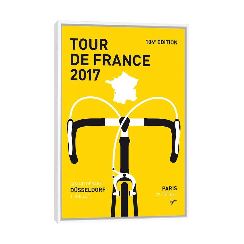 iCanvas "Tour de France 2017 Minimal Poster" by Chungkong Framed Canvas Print - White - 40x26