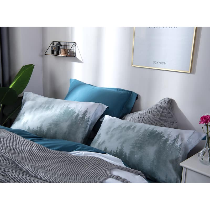 Mélange Home 3D Digital Printed Forest 3pcs Cotton Duvet Set