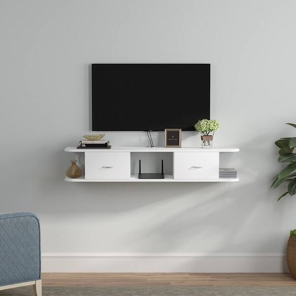 Floating Tv Console With Drawers For Cable Boxes Router Dvd Player Overstock 30531585 And other times, you just want something small and simple that doesn't take up a lot of space but just does its job. latitude run
