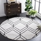 preview thumbnail 54 of 154, SAFAVIEH Adirondack Benilda Modern Geometric Rug 4' Round - Light Grey/Black