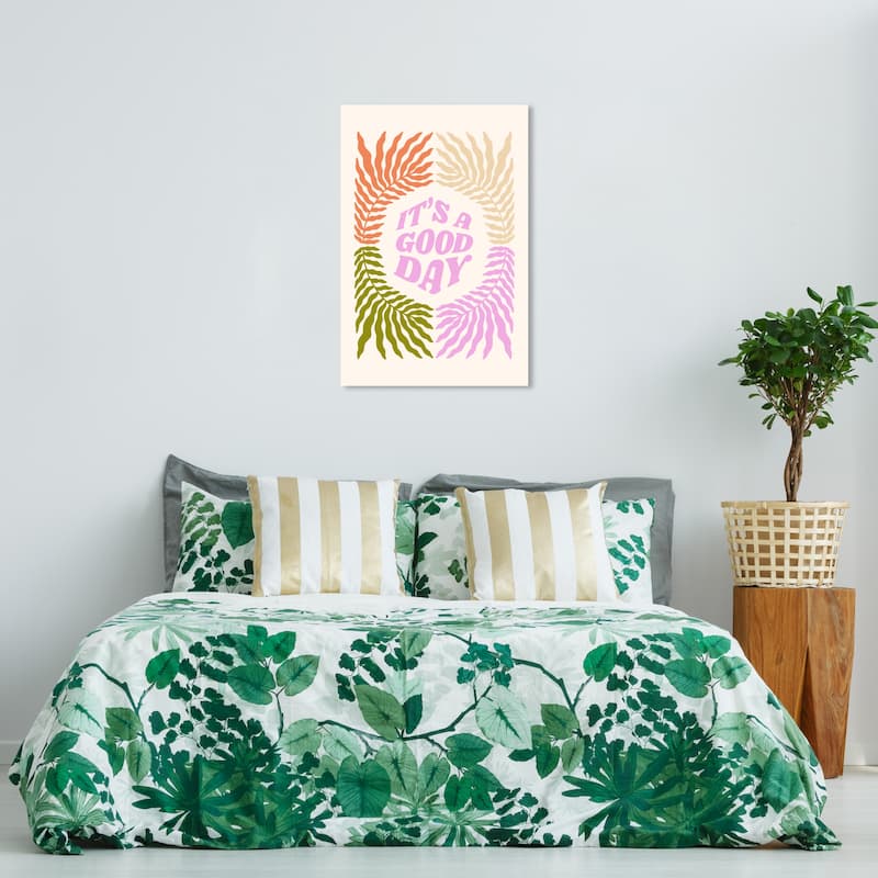 Wynwood Studio Canvas Typography and Quotes Its a Good Day Purple Modern & Contemporary Wall Art Canvas Print