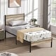 preview thumbnail 14 of 23, VECELO Twin Size Kids Bed Industrial Platform Bed Frame with Wood Headboard,Twin Size Bed Set of 2