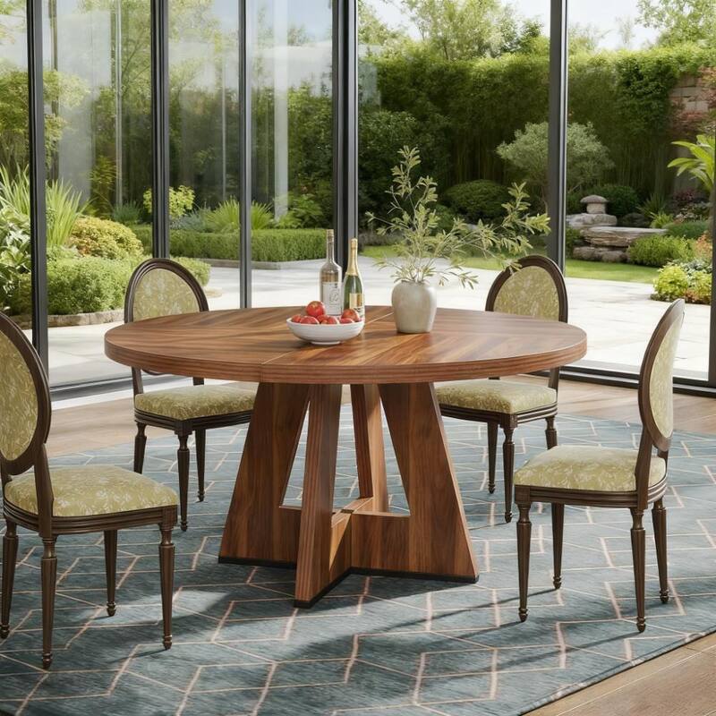 47 Inch Wood Dining Table Round Dining Table (Just 1pcs Dining Table)