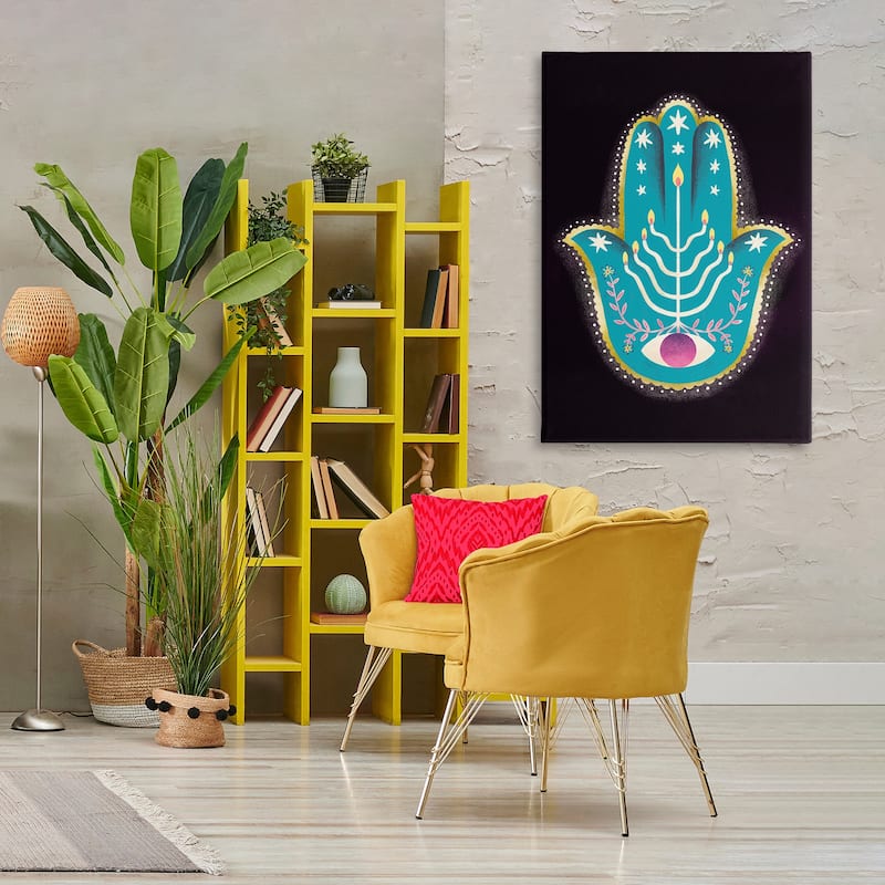 Stupell Spiritual Folk Style Hamsa Canvas Wall Art Design By Hannah Moren
