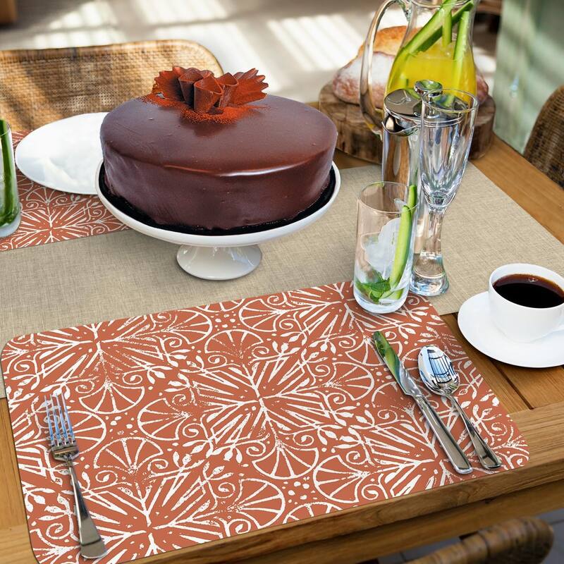 Mohave 4 Pack Reversible Easy Care Flexible Plastic Placemats Made in The USA BPA Free Easily Wipes Clean