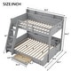 preview thumbnail 21 of 28, Twin over Full Bunk Bed with Shelves, Multi-functional Kids Storage Bed Frame with LED Light, Charging Station and Drawer