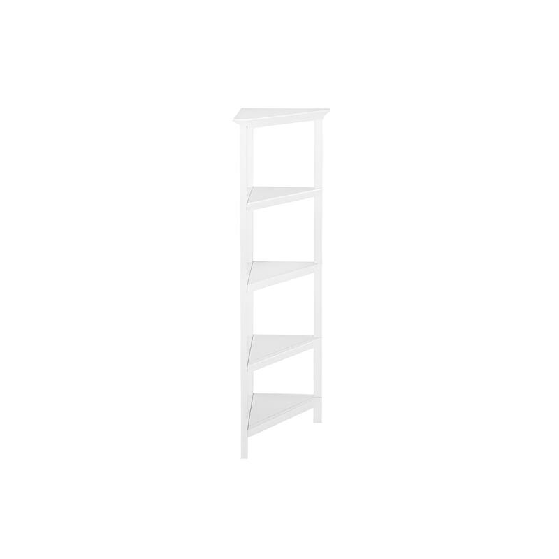 Solid Wood Corner Bookcase for Living Room and 5-Shelf Vertical Unit - 15.25” D x 26.5” W x 60” H